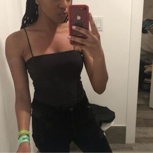 American Eagle Outfitters Black Ribbed Sleeveless Camisole